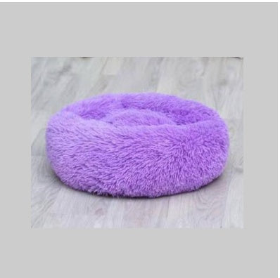 Luxury Calming Donut Pet Bed – Anti-Anxiety Plush Bed for Dogs & Cats
