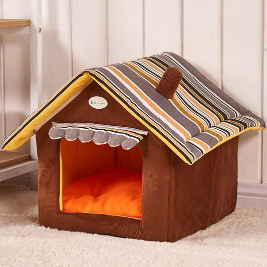 Folding Pet House & Bed – Dual Purpose Warm Cat & Dog House