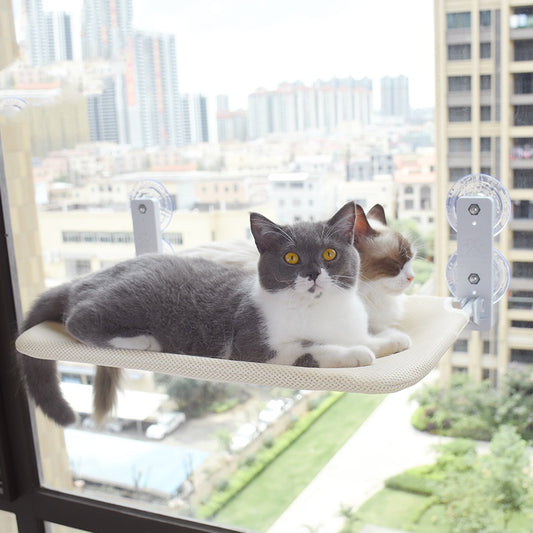 Luxury Plush Cat Window Perch – Suction Cup Hanging Bed