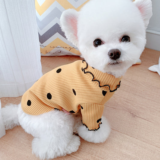 Polka Dot Cotton Pet Shirt – Cute Dog & Cat Outfit