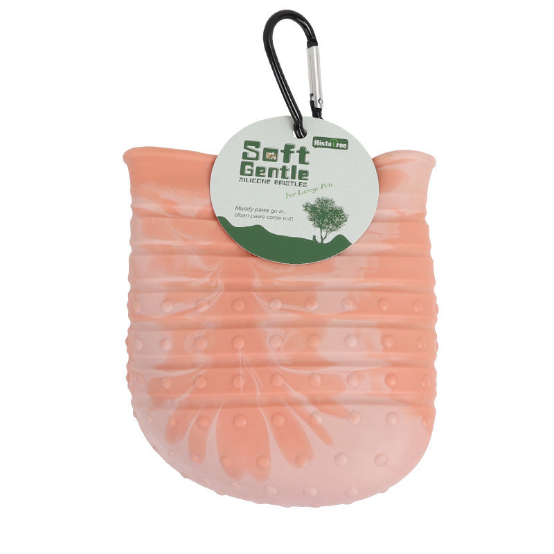 2-in-1 Pet Paw Cleaner Cup & Grooming Brush – Portable Silicone Foot Washer