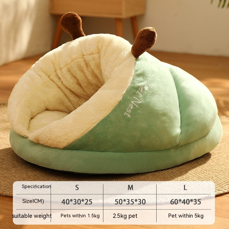 Thick Warm Slippers Pet Nest – Cozy Crystal Velvet Bed for Small Dogs