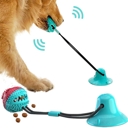 Interactive Suction Cup Tug Toy with Chew Ball – Teeth Cleaning Dog Toy
