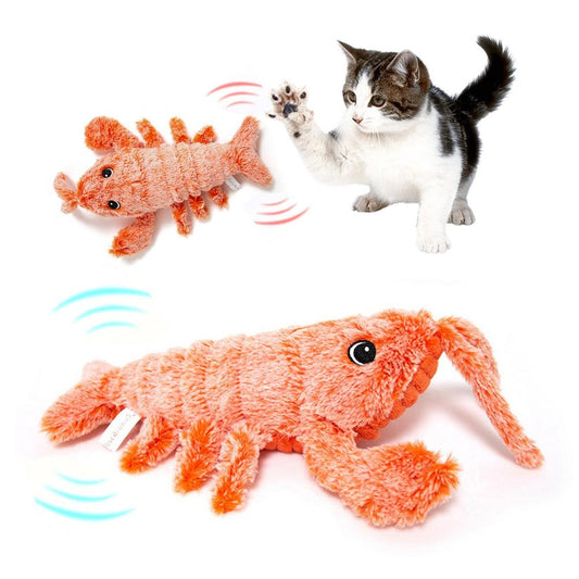 Interactive Jumping Lobster Cat Toy – USB Rechargeable Plush