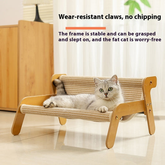 Cat Scratch Board Recliner – Multi-Functional Cat Nest & Scratch Pad with Replacement Mat